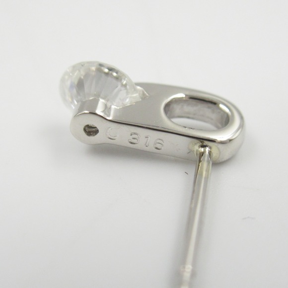 LuxUness Platinum Diamond Earrings Jewelry Natural Material Earrings - Picture 6 of 7